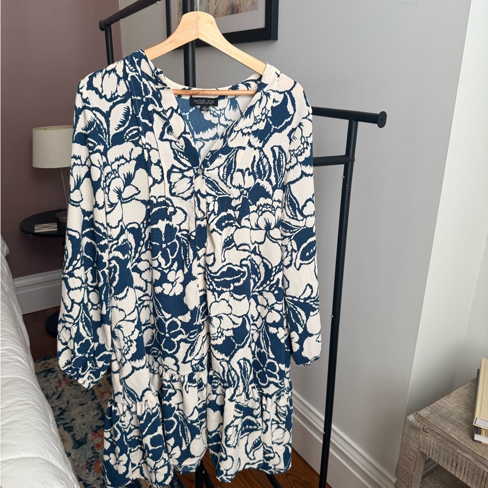 Rachel Zoe Blue and Cream Printed Dress